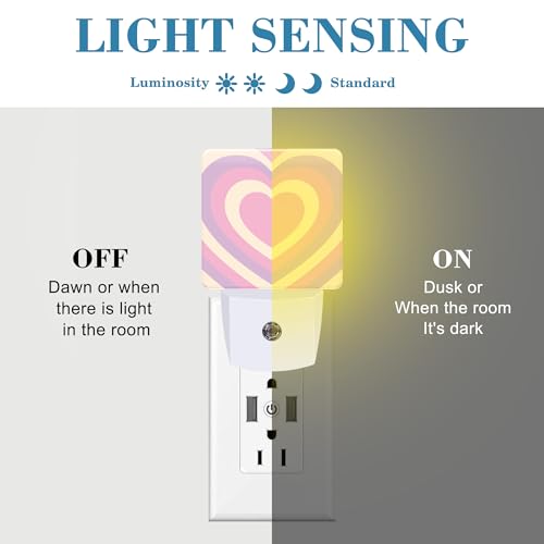 Image of Pink Love Swirl Night Light for Kids, LED Night Light Plug into Wall with Dusk to Dawn Sensor for Girls Boys Women Men Room Decor, Hallway, Kitchen, Bathroom, Nursery, Stairs