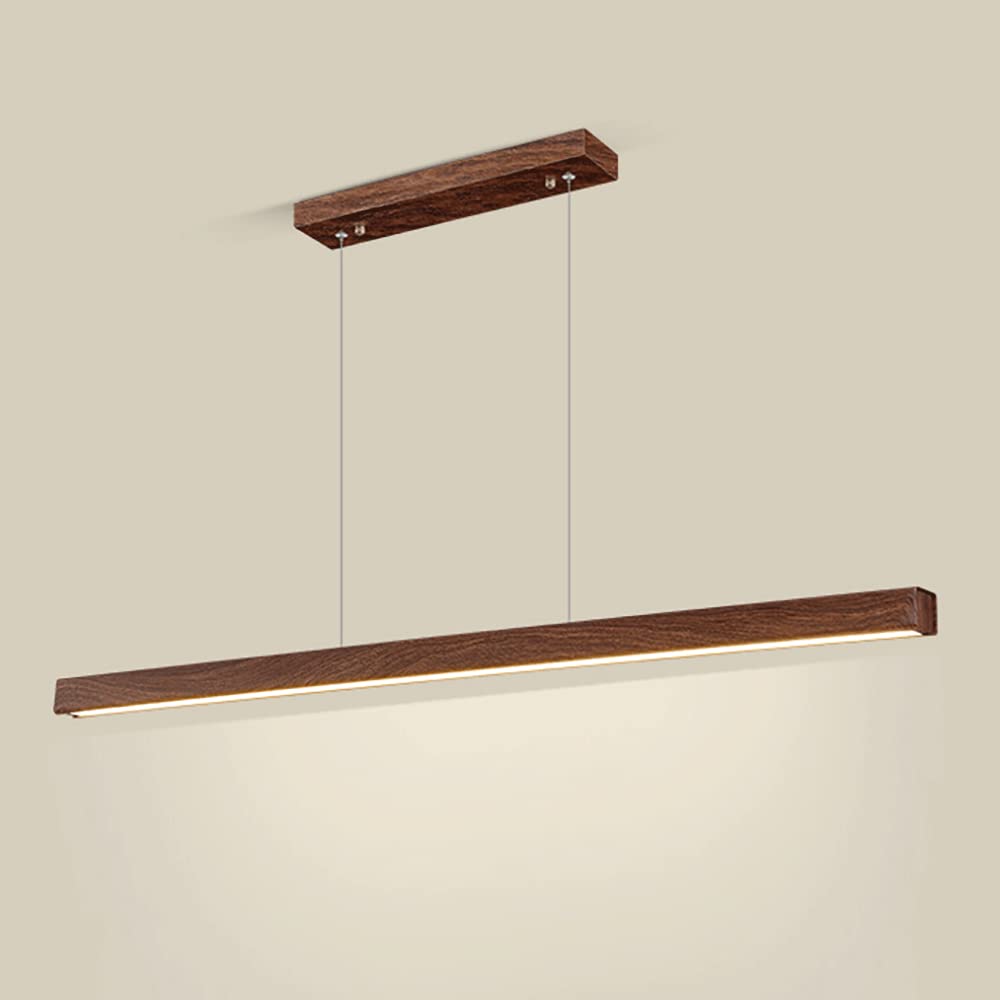 MjsdjofCreative Word Length Pendant Light, Linear Metal Suspension Lamps with Acrylic Shade, Modern LED 3 Color Mode Dining Room Hanging Lights, Simple Strip Kitchen Island Chandeliers