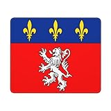 Drapeau De Lyon, France Tapis De Souris Portable Tapis De Souris Gaming Antidérapant Mouse Pad pour Travail Bureau Maison 25X30Cm