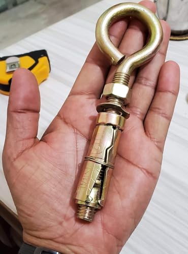 Image of Pure Source India Swing Anchor Fasteners Iron Hook for Hanging Swing (Gold, 12 mm) - 24 Pieces