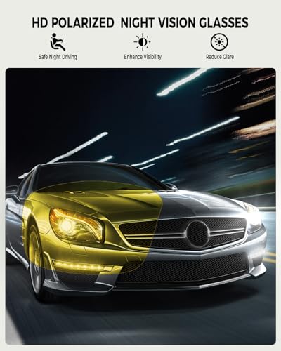 Image of Night Driving Glasses for Men Women Anti Glare Polarized HD Night Vision Glasses for Driving