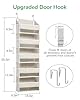 ULG 1-Pack Over Door Organizer with 5 Large Pockets 10 Mesh Side Pockets, 44 lbs Weight Capacity Hanging Storage Organizer with Clear Window for Bedroom Bathroom Kitchen, RV, Camper, Beige #3