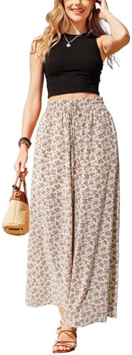 VOTEPRETTY Women Summer 2 Piece Outfits Vacation Travel Beach Resort Wear 2024 Tank Tops Wide Leg Pants Two Piece Sets
