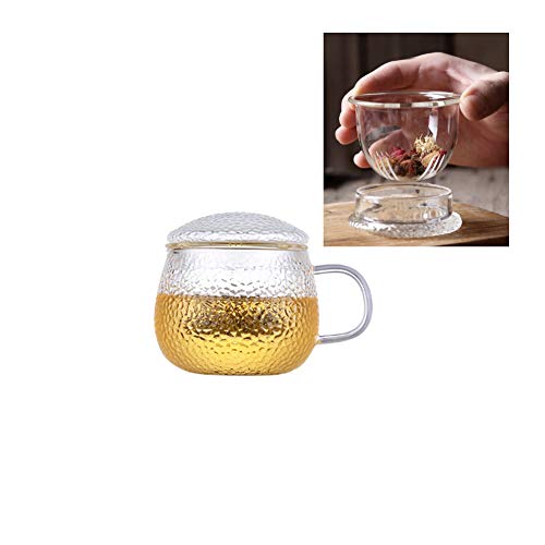 Maya Star Tea Cup with Lid and Glass Water Filter, Ceramic Filtered Tea Separation Cup, Office Cup Drinking Tea Cup #024