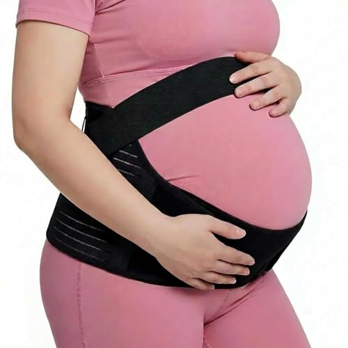 oibek 4 in 1 Maternity Support Belt Pregnancy Belly Band for Bump Pelvic Lumbar Back Support Waist Brace Abdominal Binder Strap Relieve Back Hip Pelvic Pain SPD and PGP