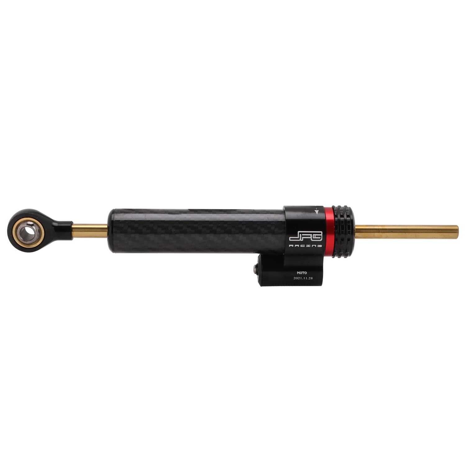 Amortisseur de direction universel pour moto en fibre de carbone CNC - Stabilisateur pour la plupart des motos (250 mm) - Contrôle de sécurité linéaire inversé