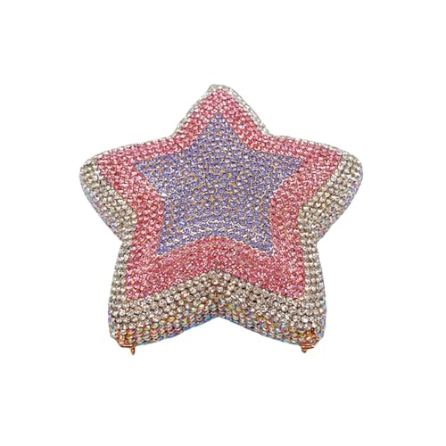 Image of Women Rhinestone Star Shape Clutch Purse Unique Crystal Evening Bag Luxury Chain Handbag for Wedding Cocktail Party | Rhinestone