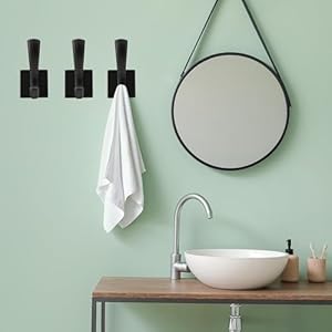 Black Wall Hooks Coat Hook Towel Hooks Hand Towel Holder for Bathroom Entryway Mudroom Hooks for Hanging Coat Key Robe Hat Backpack 8 Pack Black