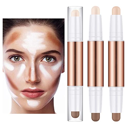 Lady Facial Maquiagem Contorno Bastão de Duas Cabeças Portátil Maquiagem Contorno Presente Cosmético