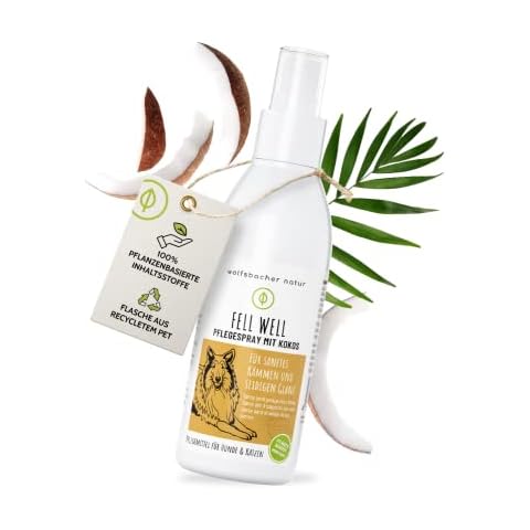 Entfilzungsspray für Hunde und Katzen (200 ml) - löst Verfilzungen und Knoten im Fell 100% natürlich, geeignet für Langhaar und Kurzhaar, Fellpflegespray erleichtert das Kämmen, mit Kokosduft Cover