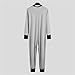 LGHLMCL Men's Long Sleeve Pajamas Fashion Striped Comfort Onesie Soft Thermal Jumpsuit Slim Fit Button Cardigan Sleepwear