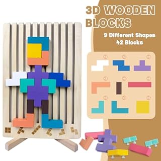 Laynertoys Wooden Stacking Puzzle Toy,3D Wooden Montessori Puzzles Toy,Giant Russian Block Game,Puzzle Board for Kids Jigsaw Puzzle Toddlers Brain Teasers for Kids 5-7 8-12 Years