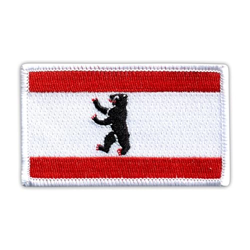 Flagge Berlin, selbstklebende Rückseite, bestickt