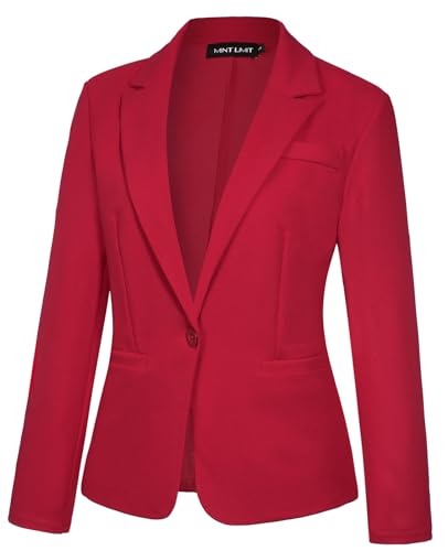 MINTLIMIT Long Sleeve Casual Blazer Button Front Work Office Lapel Collar Blazers Business Lightweight Jacket with Pockets2