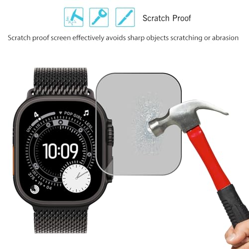 Image of Ailun Apple Watch Ultra 2 /Ultra Privacy Screen Protector [49mm] Tempered Glass Screen Protector, Anti-Scratch High Definition Touch [3Pack][Black]