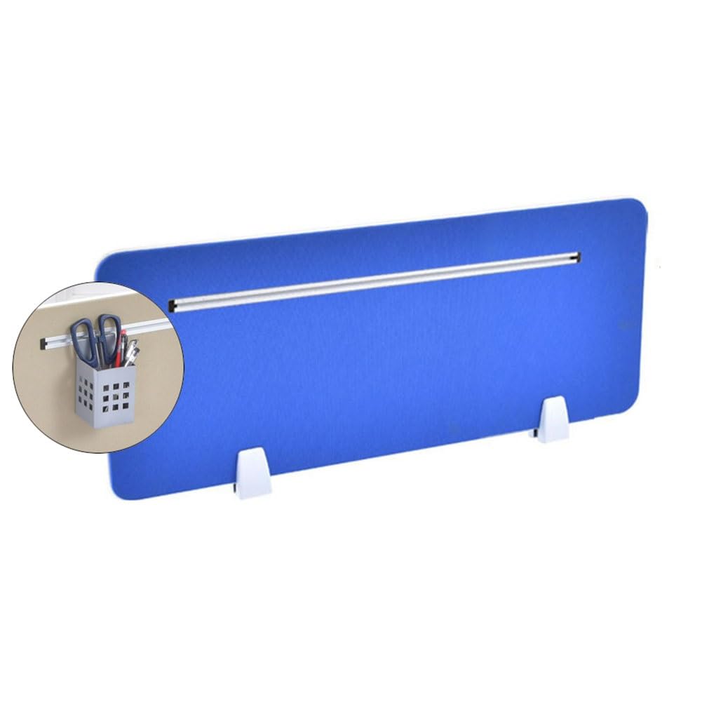 LWJSOCP Desk Privacy Divider, Desk Privacy Panel Desk Divider Acoustic Acoustic Partition Reduce Noise Visual Distractions, Slotted Partition Office(Blue-B,80X30cm)