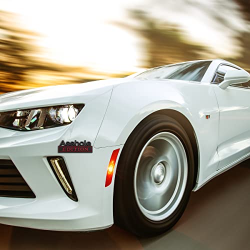 Zipelo Asshole Edition Emblem Car Decal, 3D Metal Letter Badge For Auto Front Hood, Trunk, Fender, Strong Adhesive Car Logo Replacement Sticker, Universal Vehicle Exterior Decorations (Black/Red) #TOP3