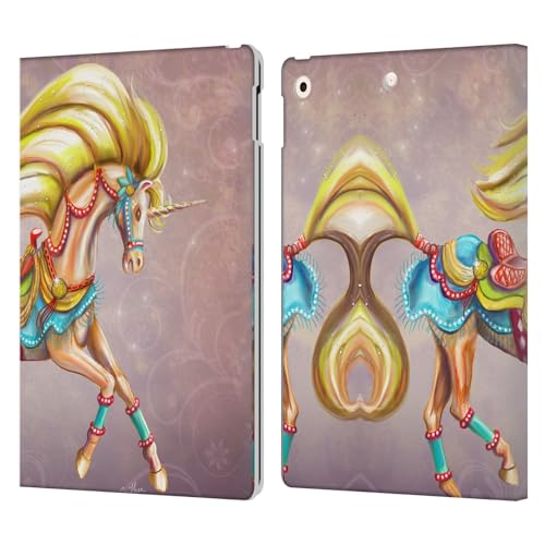 Protection iPad 10.2 cuir portefeuille Rose Khan licornes