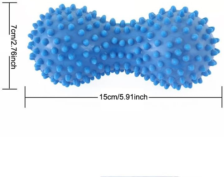 Miniatura 2 de Paquete de 2 bolas de masaje de maní, bolas de lacrosse dobles puntiagudas, punto de activación para reflexología del estrés, terapia muscular del