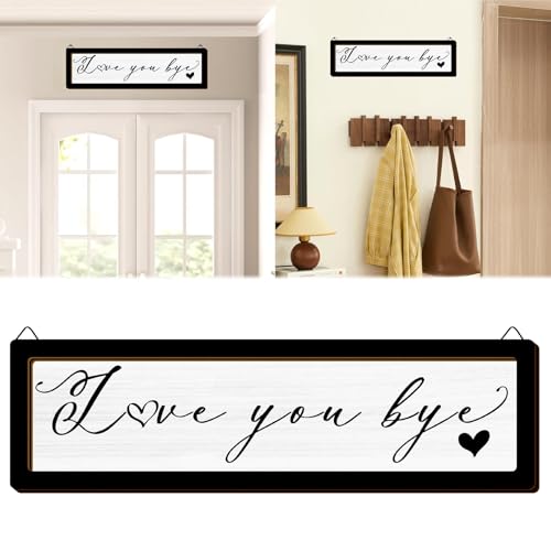 Wooden Love You Bye Signs Entryway Decor Modern Living Room