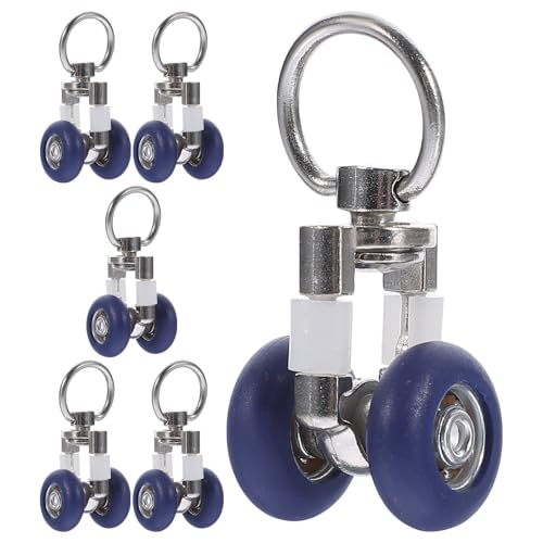 Zerodeko 6 Pièces Galets Silencieux pour Rails de Rideaux en Pe et Acier Inoxydable, Multi-usages pour Rideaux et Voilages, Système Coulissant et Solide