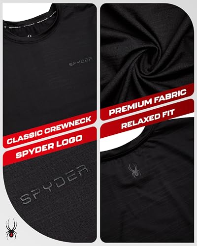 Spyder Athletic Mens T Shirt - Moisture Wicking Performance Ultra Soft Short Sleeve Running Gym Workout Shirts for Men3