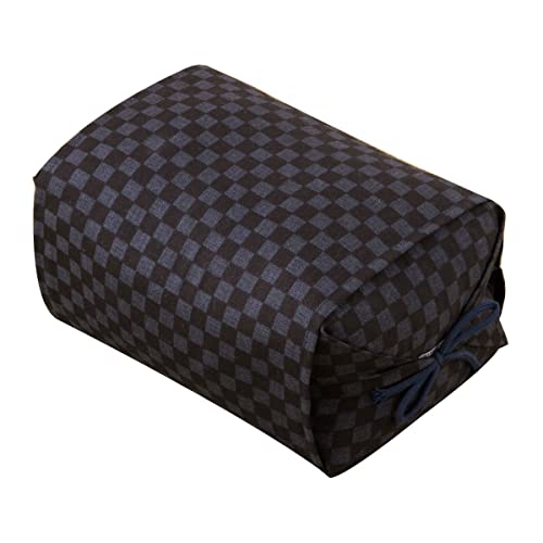 EMOOR Buckwheat Height Adjustable Pillow Size 25 x 18 x 8-13 cm Made in Japan (Ichimatsu Black) (Japan Import) Cover