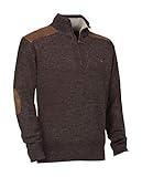Pullover Troyer Braun Strickpullover mit Ellenbogen-Patches Herren Jagd und Freizet Pullover (L)