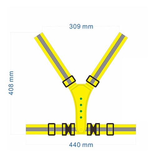 SIUKE Colete reflexivo LED Colete reflexivo LED elástico de alta visibilidade ilumina colete de corr