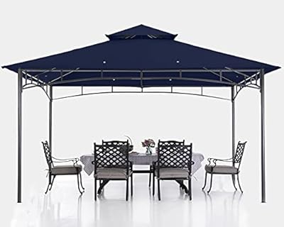 ABCCANOPY Gazebos for Patios 10x12 - Outdoor Steel Frame Gazebo for Lawn Backyard Garden Deck (Navy Blue)