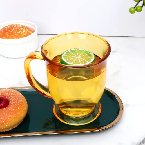 Glass Coffee Mugs,15 Oz Glass Mugs With Handle,Colorful Glass Coffee Cups With Handle,Modern Latte Mugs Cappuccino Glassware Tea Mugs Set Of 6 For Beverage,Beer,Juice,Water. #TOP4