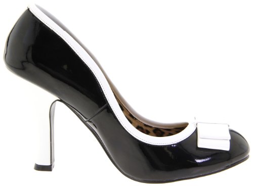 Pleaser Women's Smitten-01/Bw Spectator Pump,Black/White Patent,5 M Us #TOP5