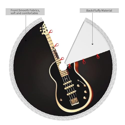 Jupe de sapin de Noël guitare noire protège sol imperméable