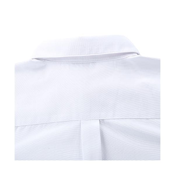 BIENZOE Big Boy's School Uniform Long Sleeve Button Down Oxford Shirt White 16 - Image 9