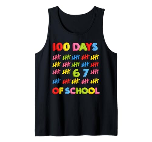 Funny 67 100 Days of School 100th Day 6 7 Meme Teacher Kids Tank Top