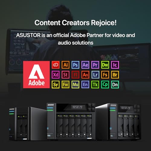 Image of Asustor Lockerstor 6 Gen2 AS6706T - 6 Bay NAS, Intel Quad-Core CPU, 4X M.2 NVMe Slots, Upgradable Dual 2.5GbE, 8GB DDR4 RAM, HDMI, Content Creators, Hybrid Storage, Network Attached Storage (Diskless)