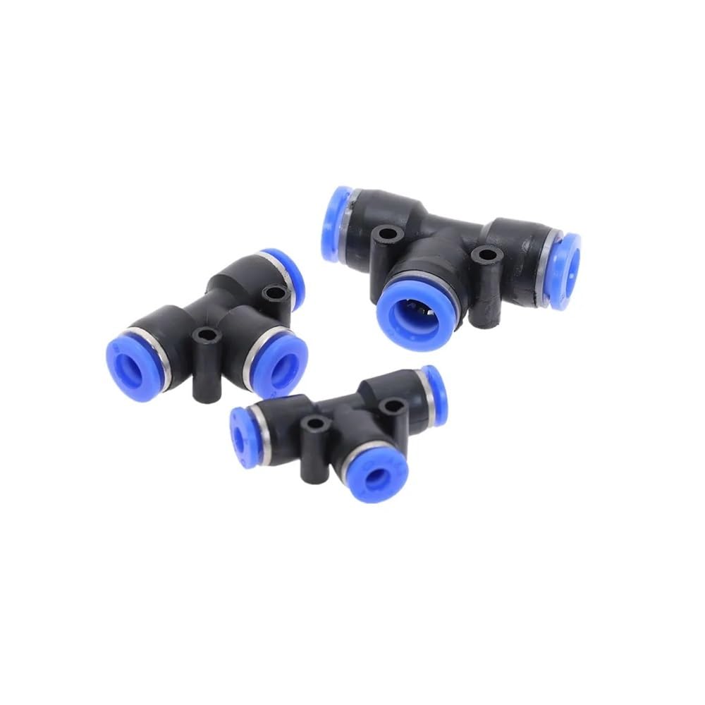 100pcs 50pcs PE Pneumatic Fittings Fitting T Type 3-Way for 4mm 6mm 8mm 10mm Tee Tube Quick Connector Slip Lock(10mm(100pcs))