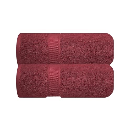 Image of Sulfar 100% Combed Cotton, Quick Drying Highly Absorbent, Luxury Hand Towel Set (Pack of 2, 40 X 70 cm) Red Wine