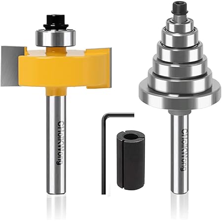 Roman Carbide DC1669 Rabbeting Kit, 1/4-Inch Shank - Rabbeting Router ...