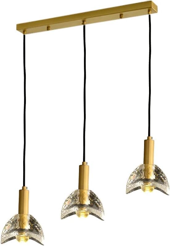 Lampe suspendue géométrique en cuivre et cristal pour salon chic