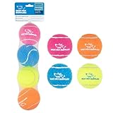 Best Pet Supplies Interactive Squeaky Dog Chew Toy, Ideal Dog Toys for Chewers, Small, Medium & Large Dogs, and Fetch Lovers - Tennis (Assorted Color), Medium (Pack of 4)