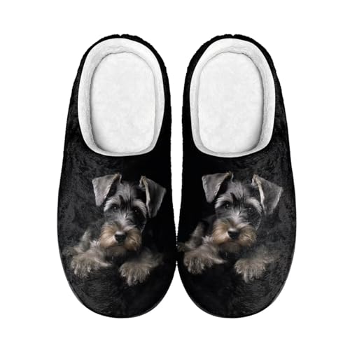 Comfy Fuzzy House Slippers for Women Men, Closed Toe Flat Plush Cotton Slippers Home Shoes Soft Non-Slip Rubber Sole Scuff Slippers for Indoor & Outdoor2