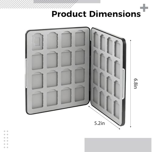Funda de juego de 32 ranuras con doble cara rígida y almacenamiento para tarjetas Micro SD 5