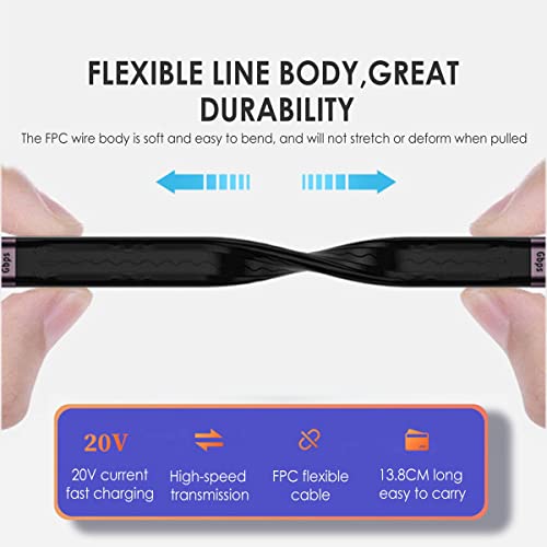 chenyang USB 3.0 Short Cable,USB 3.1 3.0 Type A Male to Female Extension Flat Slim FPC Data Cable 13cm 10Gbps for Laptop & Desktop - Thumbnail 3