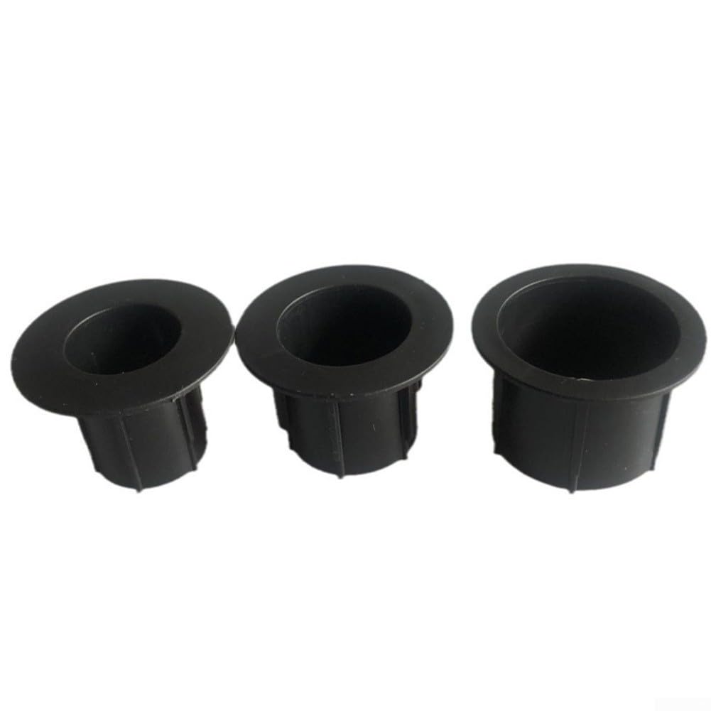 RiseNova Outdoor Table Umbrella Hole Bushing Set of 3, Black PP Sleeve Adapter for 28-48mm Poles, Stability Insert for Garden Patio Furniture and Deck Tables