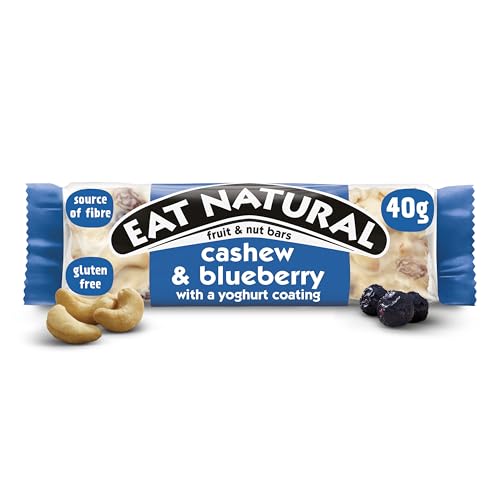 Eat Natural Bars with a Yoghurt Coating 45g (Pack of 12) Cashew & Blueberry, 540 gram