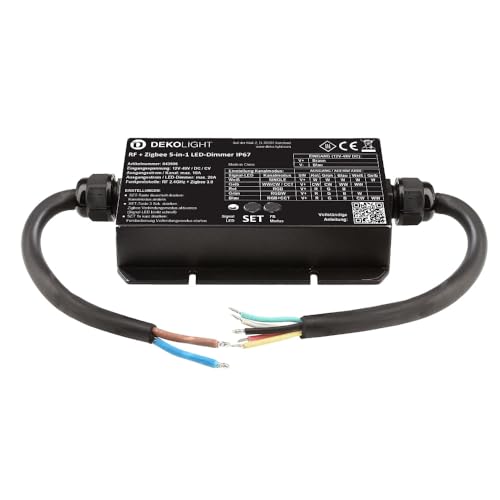 Deko-Light Steuerung RF-smart, LED-Dimmer 5-in1, 5 Kanal, 12-48V, 20A, IP67, Schwarz