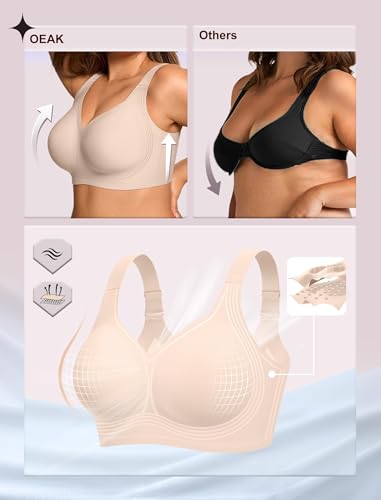 Image of OEAK Womens Wireless Jelly Bras Plus Size Support Push Up Comfortable Bra