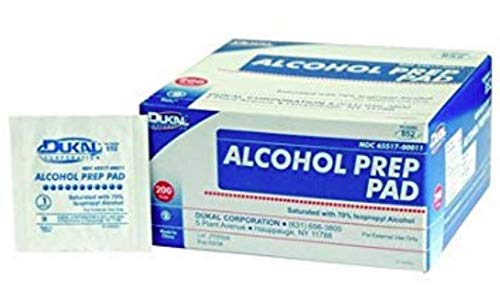 Dukal Alcohol Prep Pads, Non-Sterile, Pack of 200