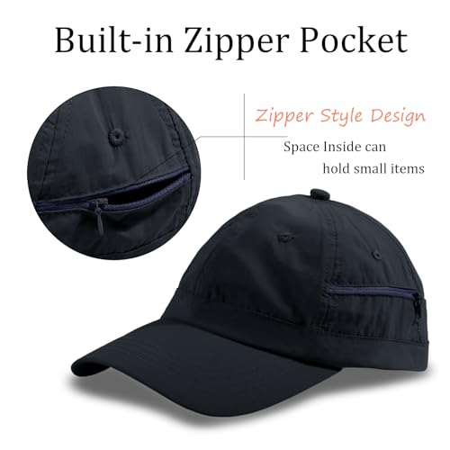 Image of Mens Waterproof Baseball Cap Womens Rain Hat Quick Dry Running Hat with Sweatband Outdoor Golf Breathable Sports Cap
